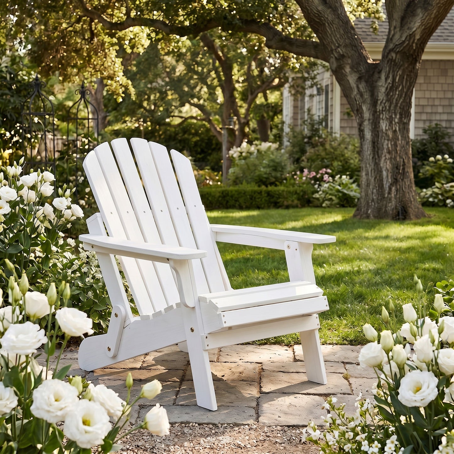 Oversize Wooden Folding Adirondack Patio Chair