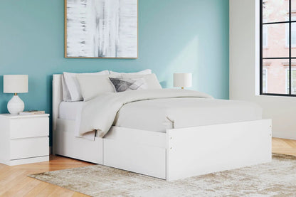 Onita Panel Platform Bed with storage drawers, white finish by Unique Piece Furniture on Tampa Home & Garden Store