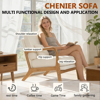 Upholstered Living Room Chair With Lumbar Cushion