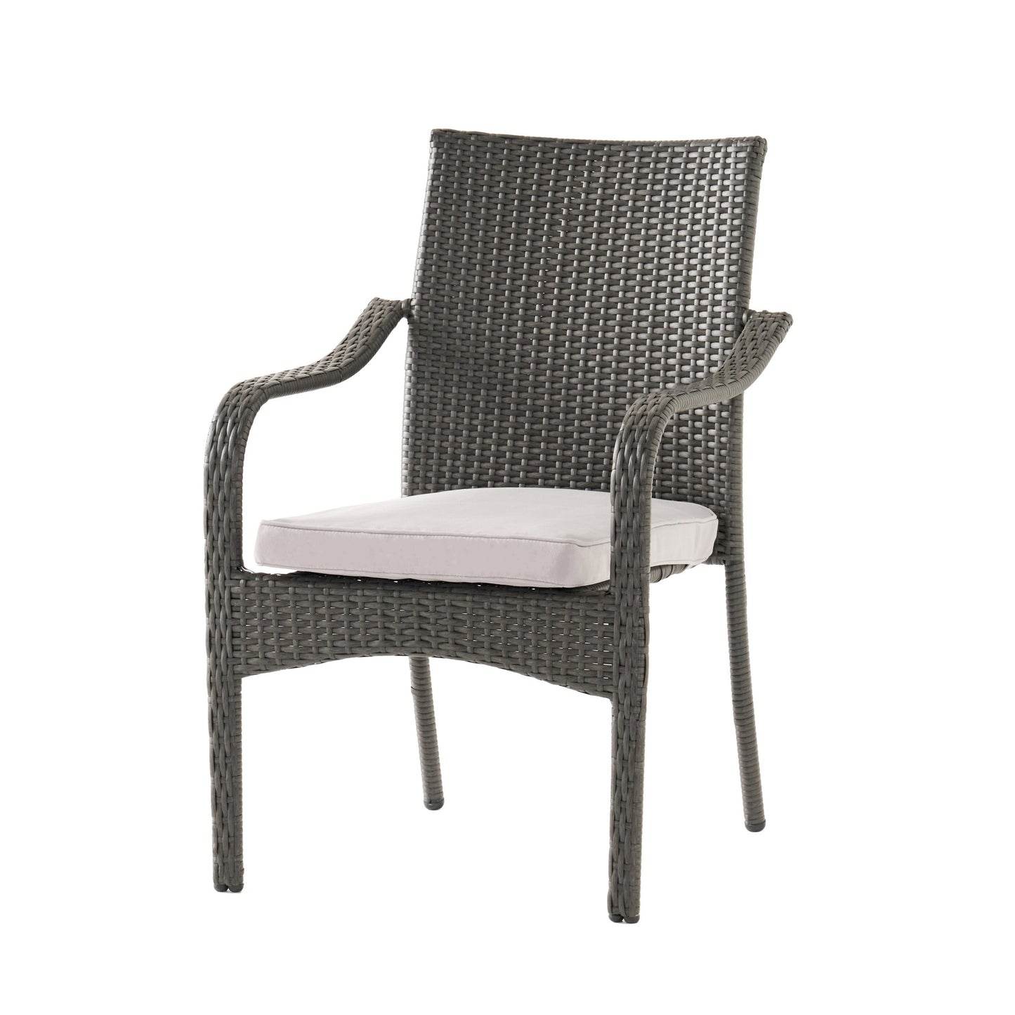 4 Outdoor PE Rattan Stack Chairs with Iron Frame
