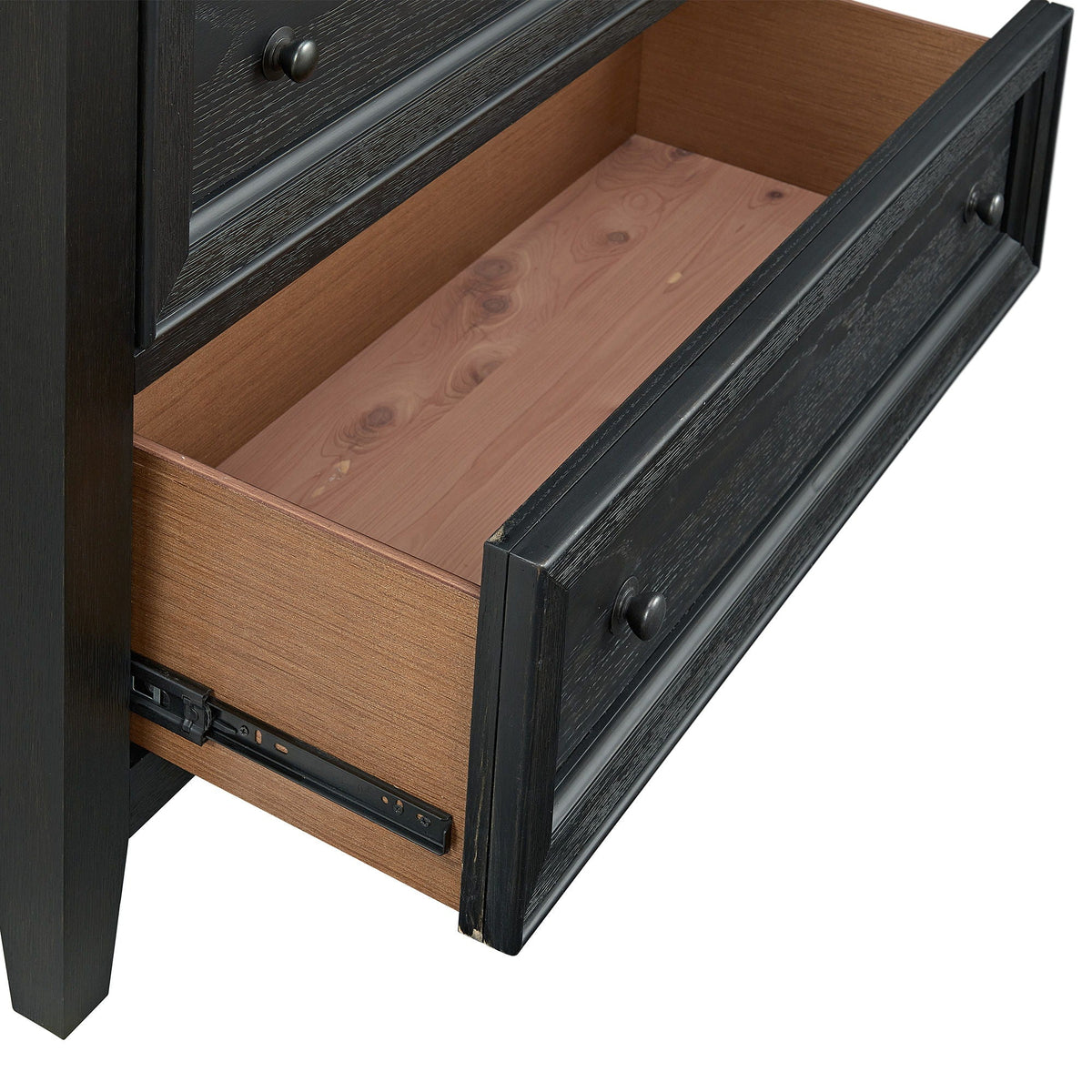 6 Drawer Chest with Smooth Slides black finish accent chest with wood interior on Tampa Home & Garden Store