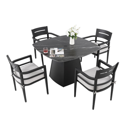Outdoor Patio and Squircle Dining Table Set