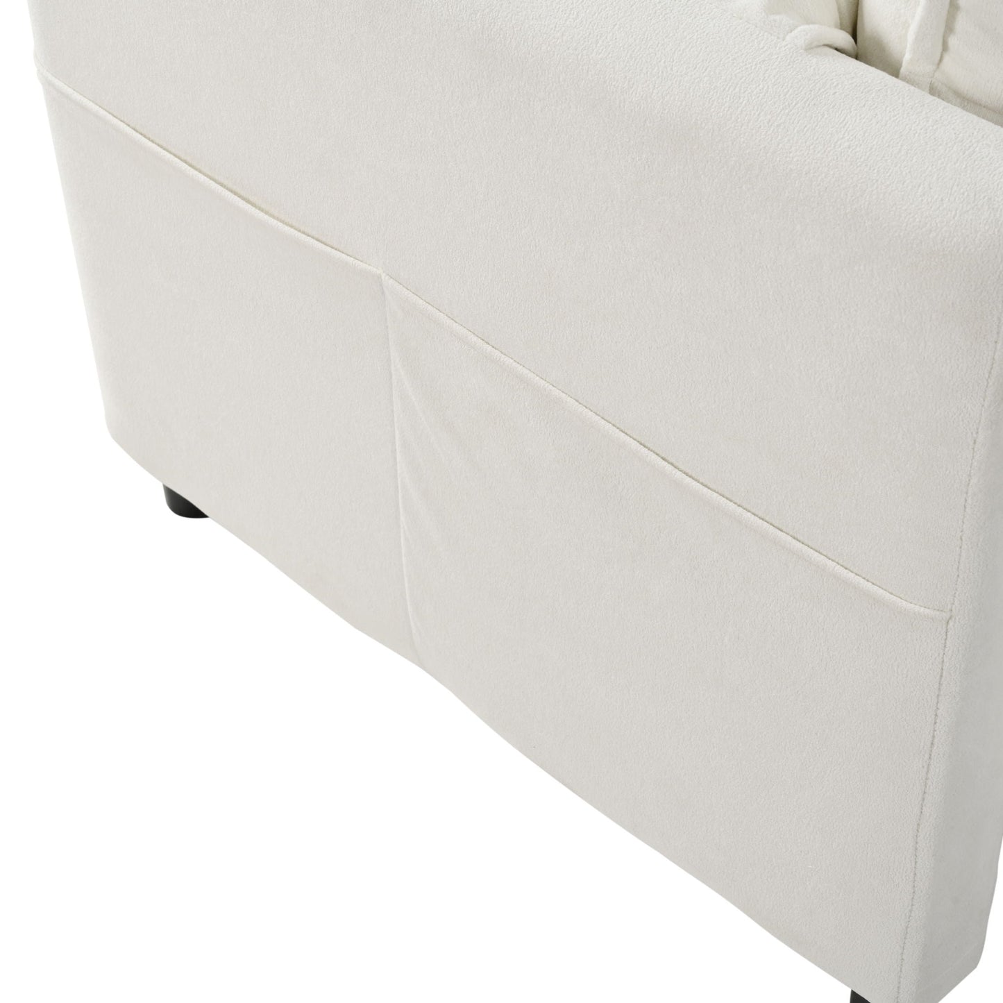 Modern Comfy Deep Seat Modular Sectional Sofa Cloud Couch With Ottoman in cream fabric on Tampa Home & Garden Store