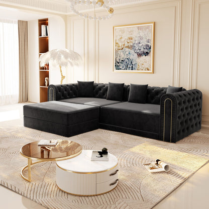 3 In 1 Convertible Sofa and Ottoman Bed