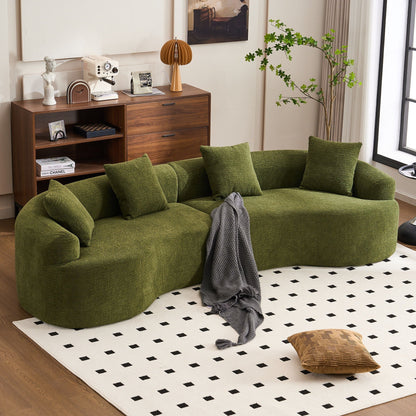 4 Seater Fabric Sofa green upholstery with 4 cushions in living room by HouseOfZazla on Tampa Home & Garden Store