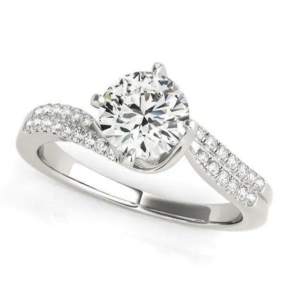 14k white gold spiral engagement ring with pavé shoulders, 1 1/8 cttw by Bids.com on Tampa Home & Garden Store