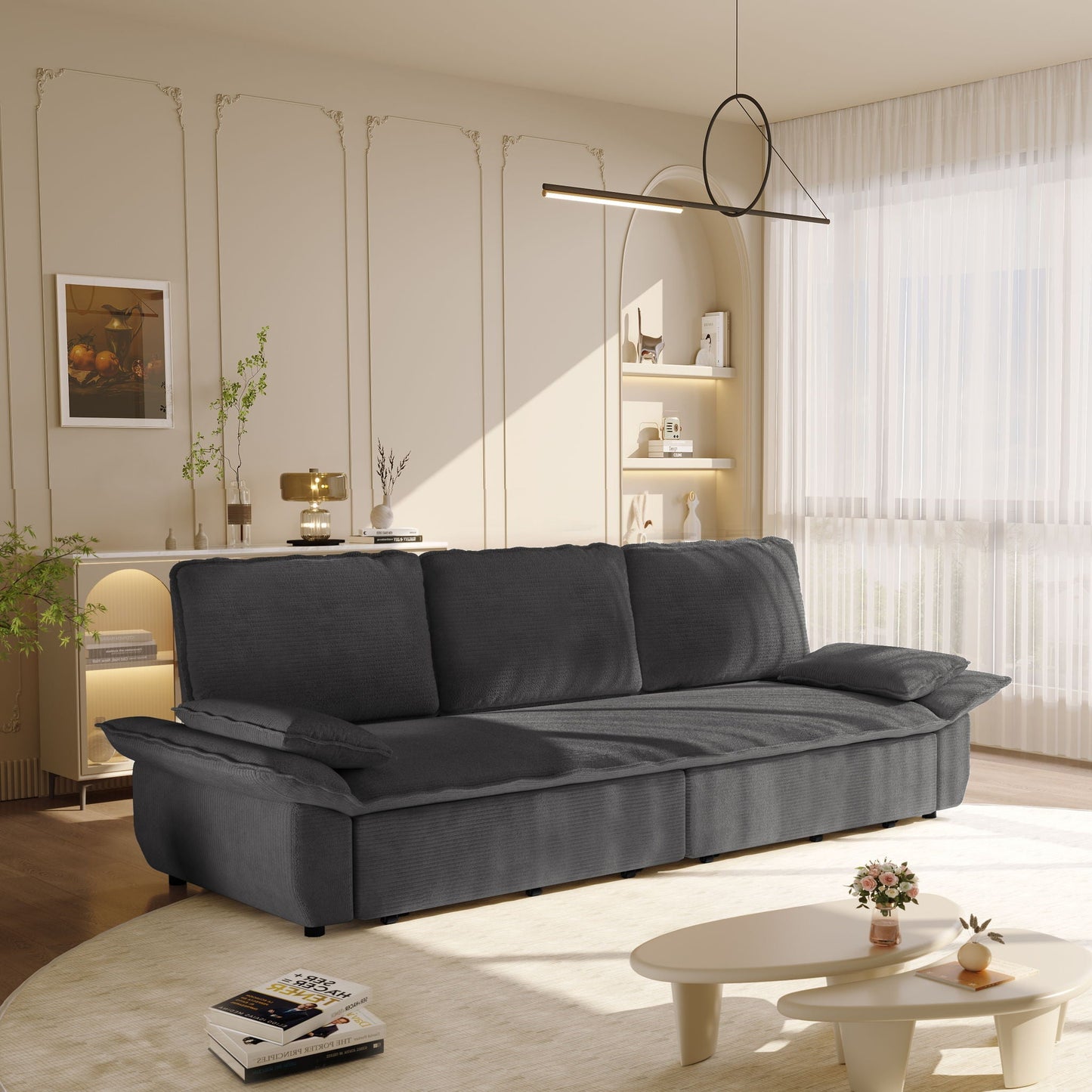 King Size Pull Out Sofa Bed and Chaise Lounge