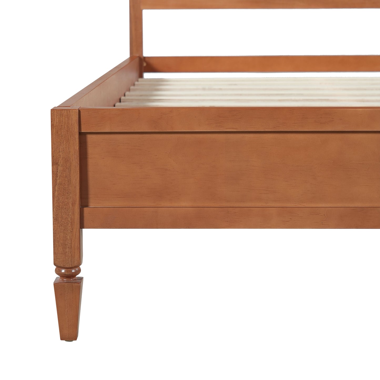 King size wood platform bed with headboard