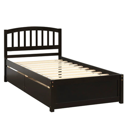 Wood Platform Storage Bed With Two Drawers