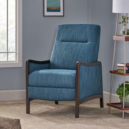 Drury pushback recliner chair in blue fabric by HouseOfZazla on Tampa Home & Garden Store