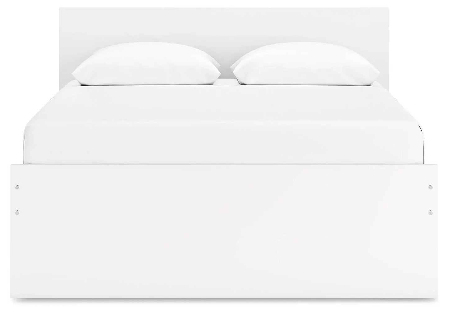 Onita panel platform bed in white with full-length headboard and footboard on Tampa Home & Garden Store