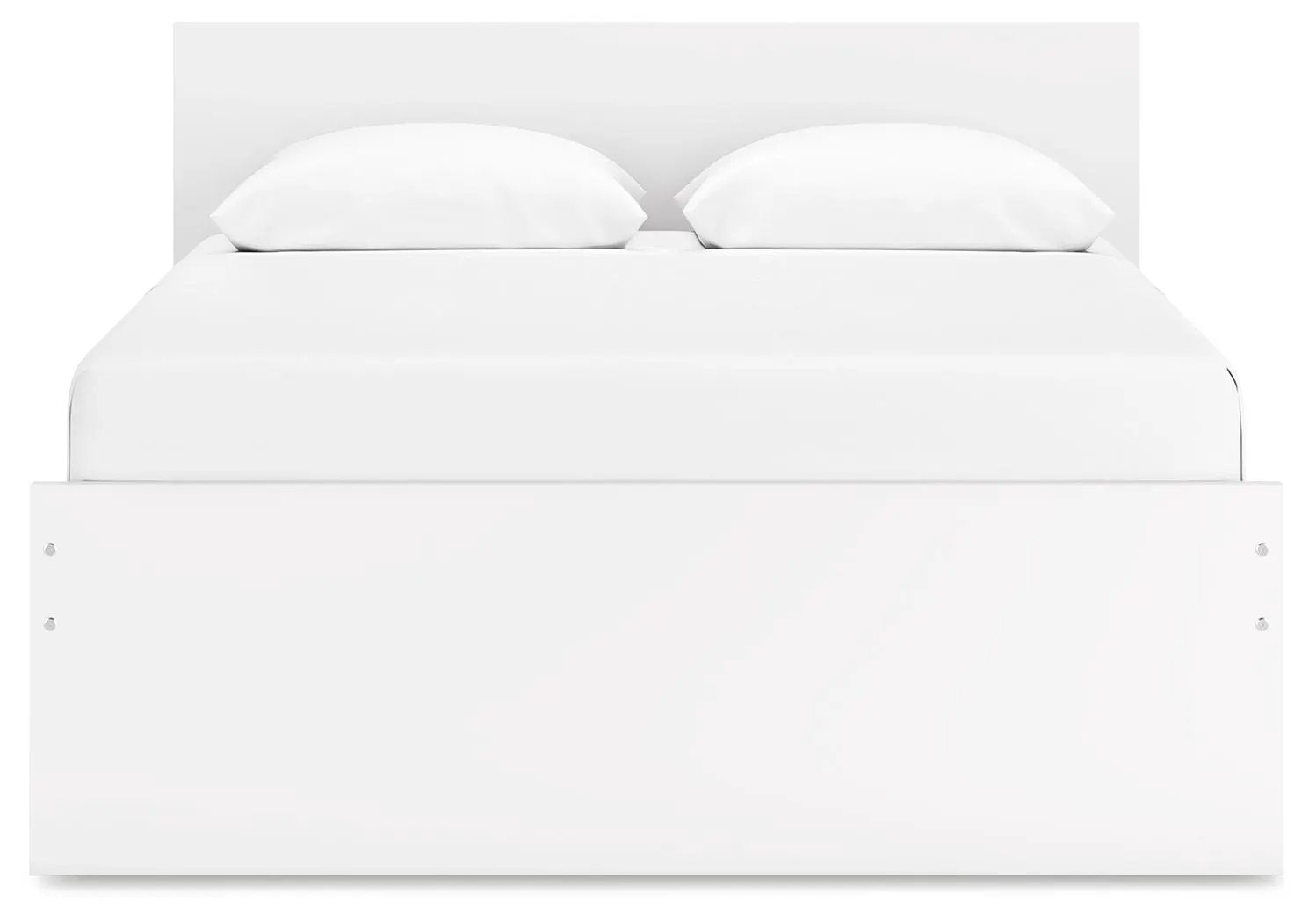 Onita panel platform bed in white with full-length headboard and footboard on Tampa Home & Garden Store