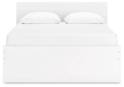 Onita panel platform bed in white with full-length headboard and footboard on Tampa Home & Garden Store