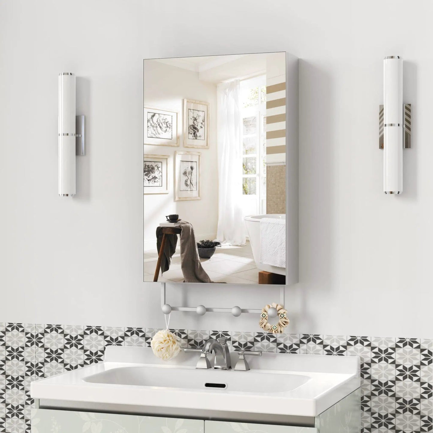 Medicine Cabinet Wall Mounted Mirror With Storage