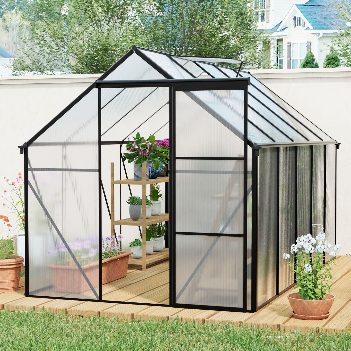 Outdoor Polycarbonate House and Raised Metal Base