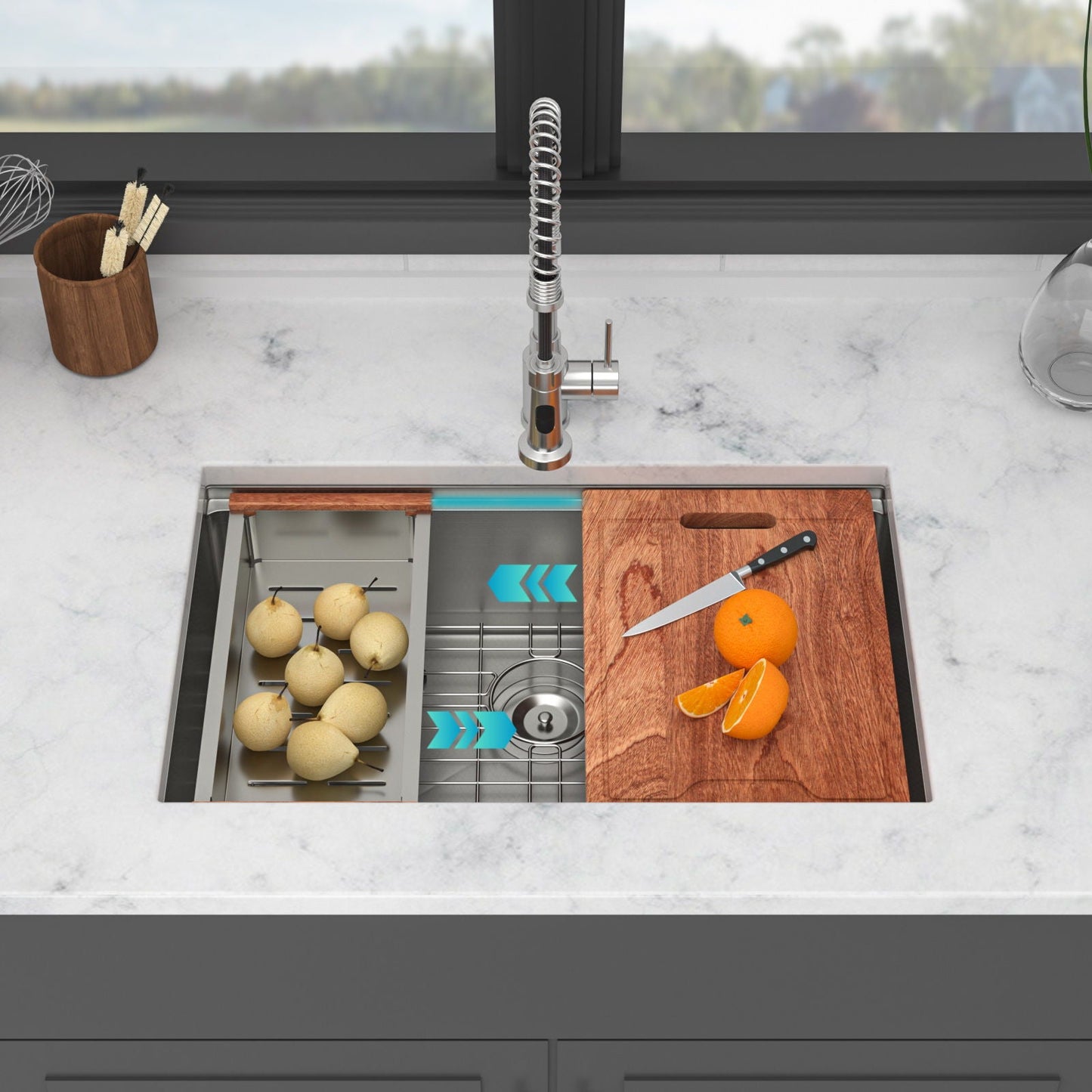 Stainless Steel Undermount Workstation Sink