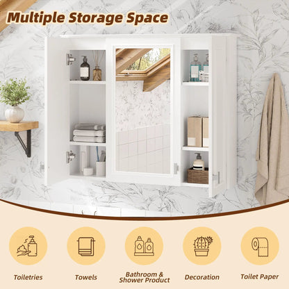 Wall mounted medicine cabinet with 5 adjustable shelves in white by Unique Piece Furniture on Tampa Home & Garden Store
