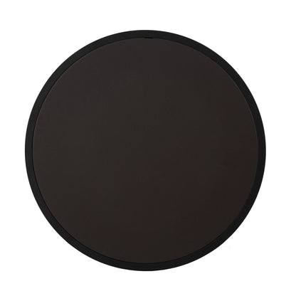 Modern faux leather nesting round coffee table top in dark brown with black edge on Tampa Home & Garden Store