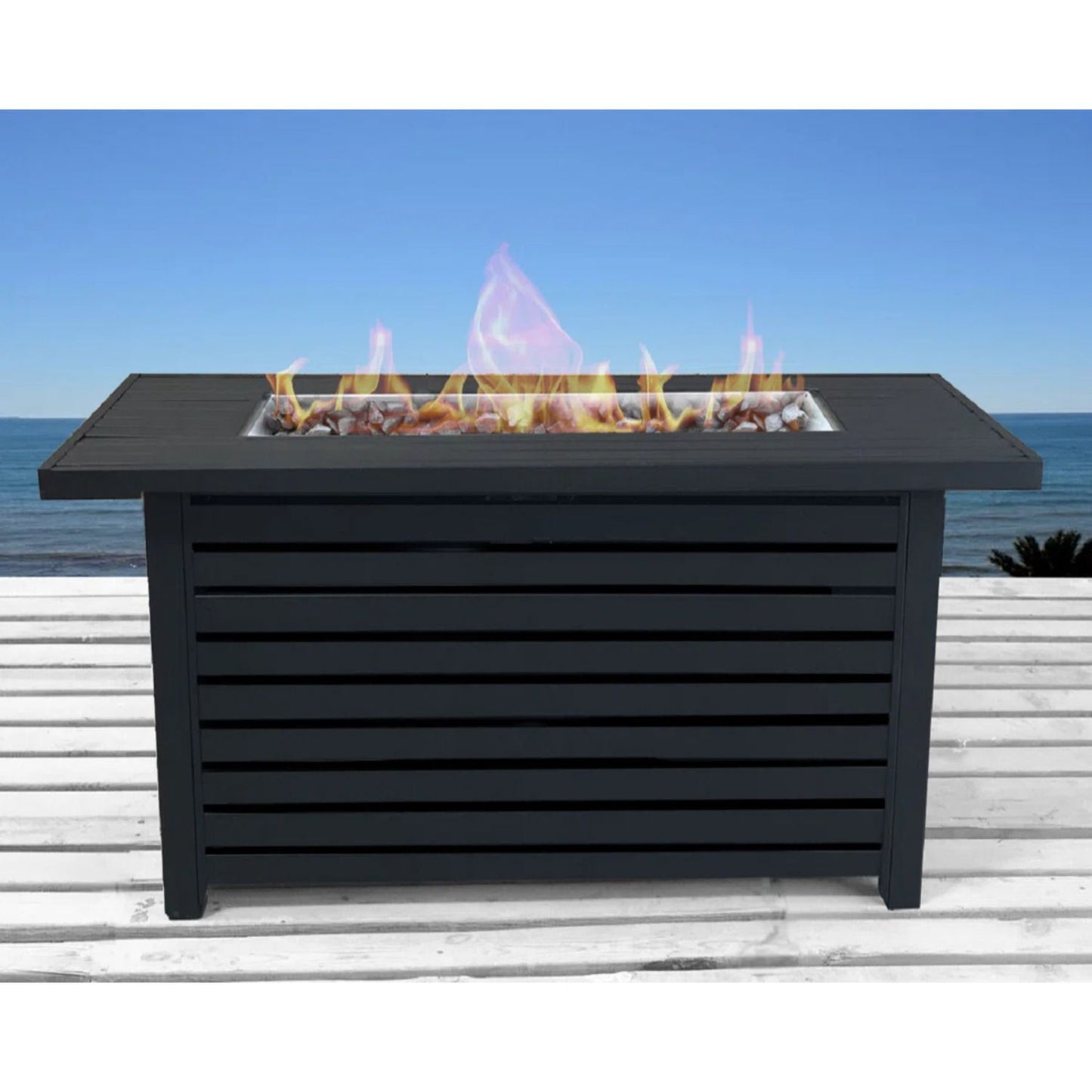 Propane or Gas Outdoor Fire Pit Table With Lid