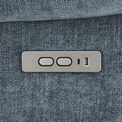 Beca lift chair control panel; brushed metal plate with two large rounded buttons and USB port on Tampa Home & Garden Store