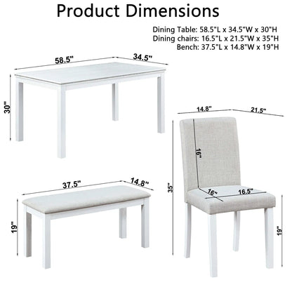 Dining Table Set with Crystal Decoration and Upholstered Chairs, 5-piece, Unique Piece on Tampa Home & Garden Store