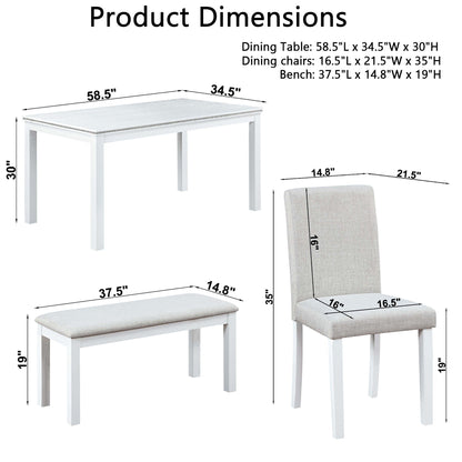 Dining Table Set with Crystal and Upholstered Chairs – Gray or White, 5-Piece by HouseOfZazla on Tampa Home & Garden Store