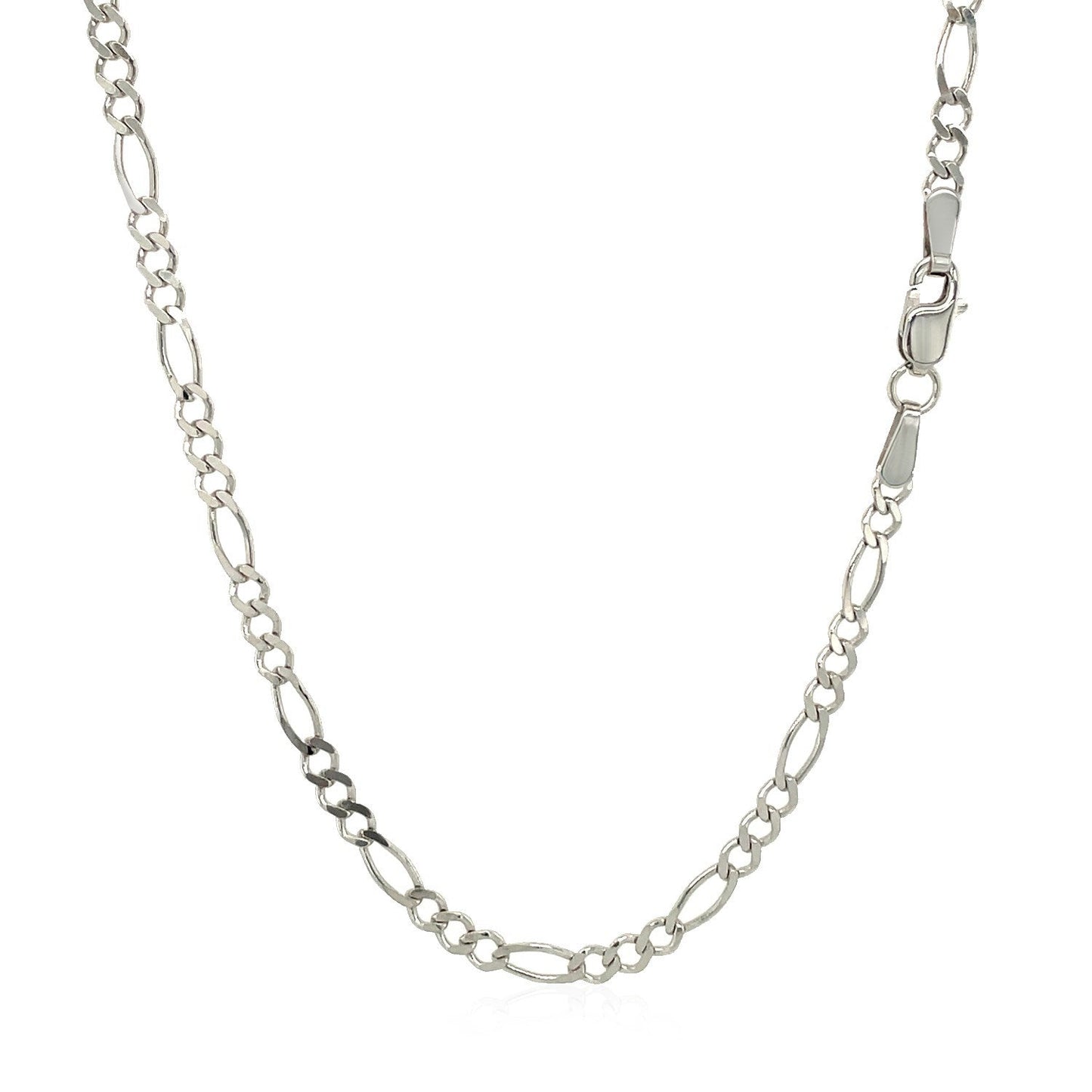 2.6mm 14k white gold solid Figaro chain necklace by Bids.com with alternating links on Tampa Home & Garden Store