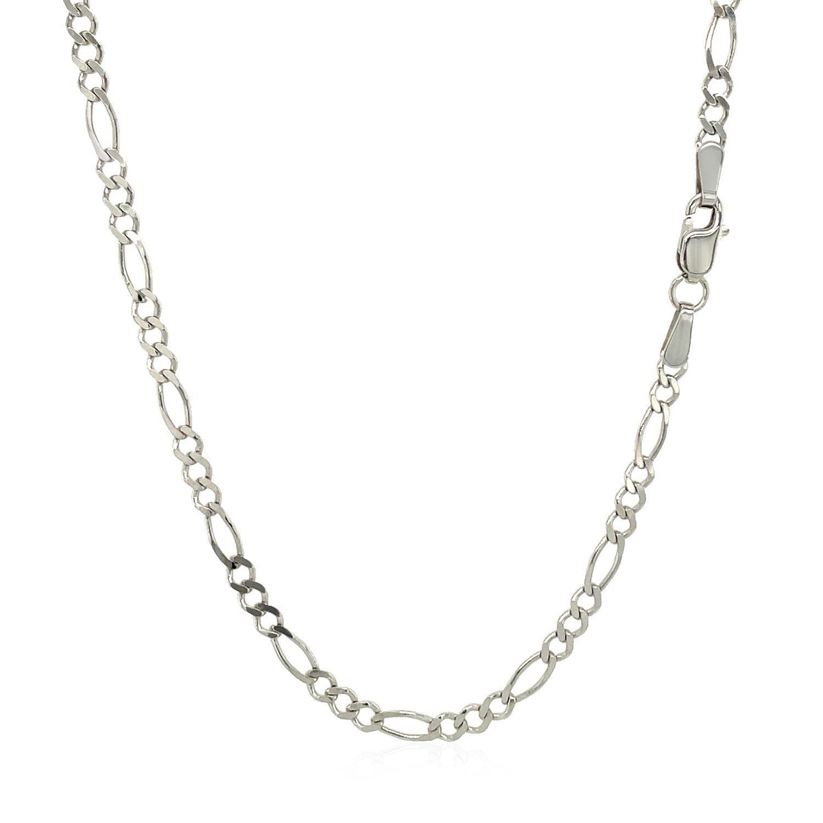 2.6mm 14k white gold solid Figaro chain necklace by Bids.com with alternating links on Tampa Home & Garden Store