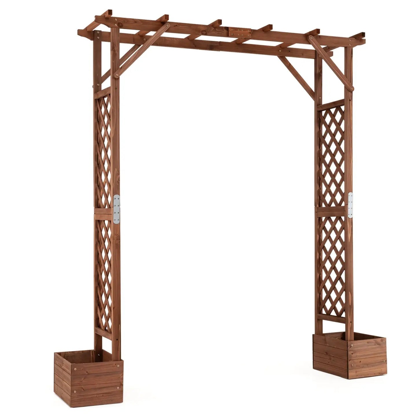 Garden Arbor With Planter Boxes 87in Tall Trellis