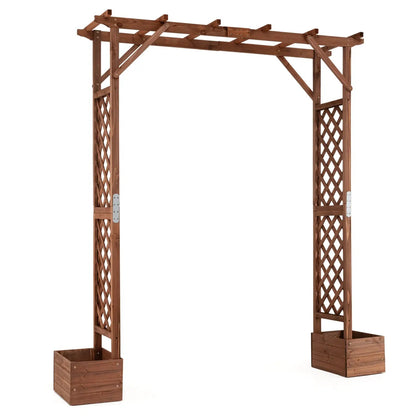 Garden Arbor With Planter Boxes 87in Tall Trellis