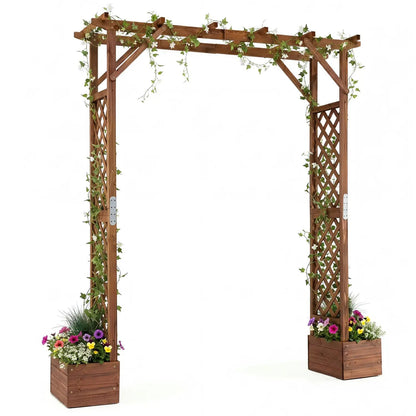 Garden Arbor With Planter Boxes 87in Tall Trellis