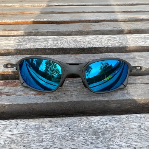 OutdoorPro Polarized Sport Sunglasses by BikerZoneZ with blue mirrored UV400 lenses on Tampa Home & Garden Store