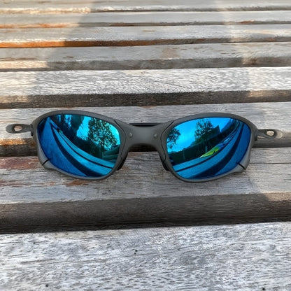 OutdoorPro Polarized Sport Sunglasses by BikerZoneZ with blue mirrored UV400 lenses on Tampa Home & Garden Store