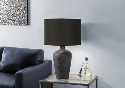 Table lamp contemporary black with textured ceramic base and black fabric shade HouseOfZazla on Tampa Home & Garden Store