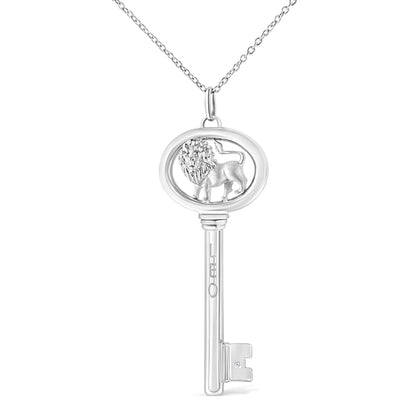 Sterling silver Virgo zodiac key pendant necklace on 18in chain with diamond accent by Bids.com on Tampa Home & Garden Store