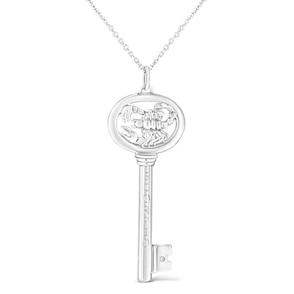 Sterling silver Virgo zodiac key pendant necklace with diamond accent, 18 inch chain by Bids.com on Tampa Home & Garden Store