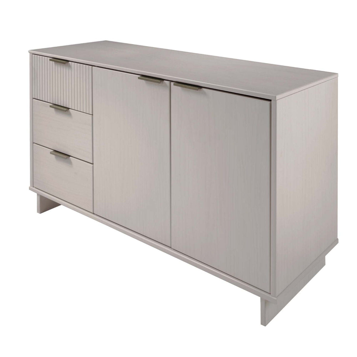 Granville sideboard in light gray with drawers and left slat cabinet and right doors on Tampa Home & Garden Store