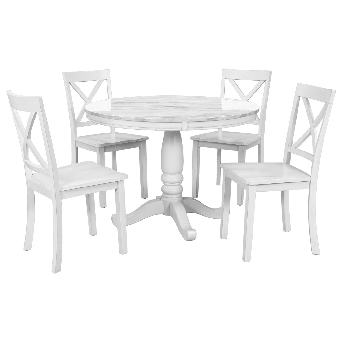 Elegant 5 Pieces Dining Table and 4 Chairs Set