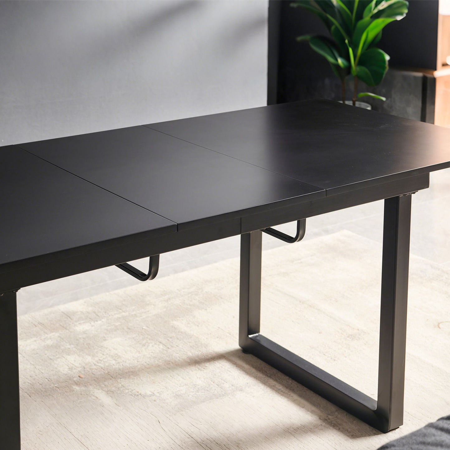 Modern Dining Table with Metal Legs and Firm Top