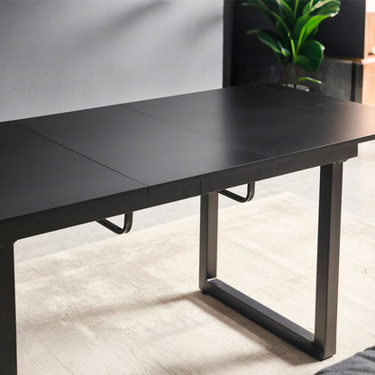 Modern Dining Table with Metal Legs and Firm Top