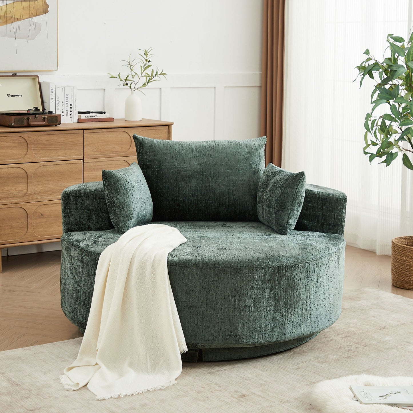 Modern Single Sofa and Swivel Sleeper Chair
