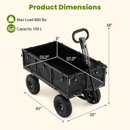 880 Lbs Utility Wagon Flatbed With Cloth Liner