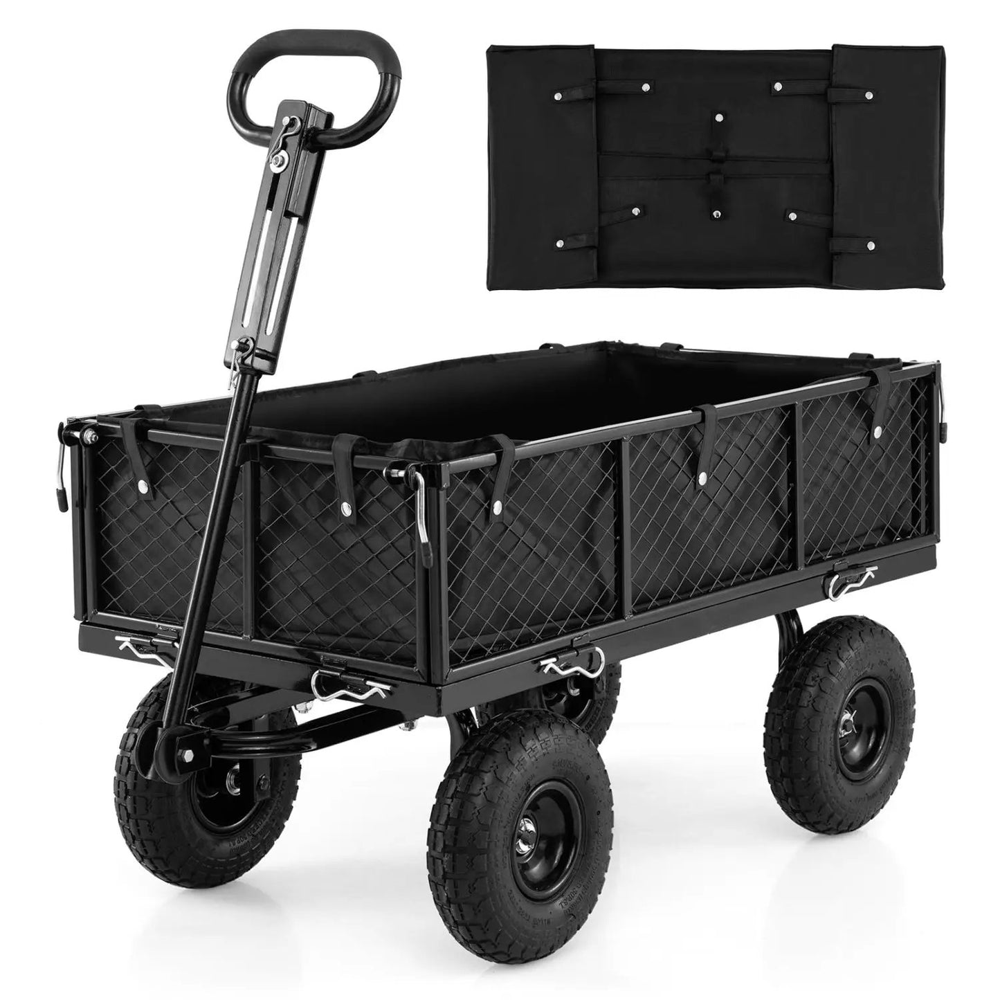 880 Lbs Utility Wagon Flatbed With Cloth Liner