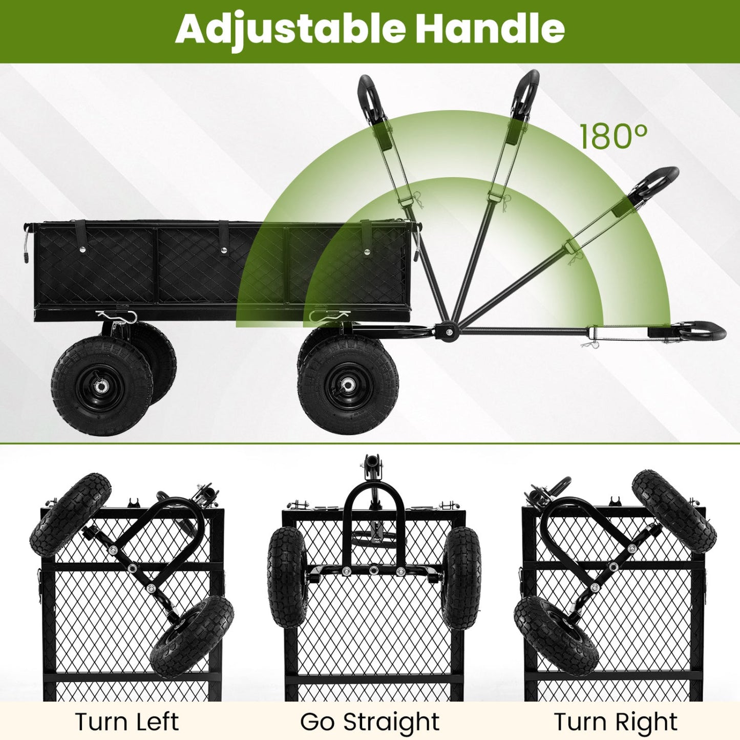 880 Lbs Utility Wagon Flatbed With Cloth Liner