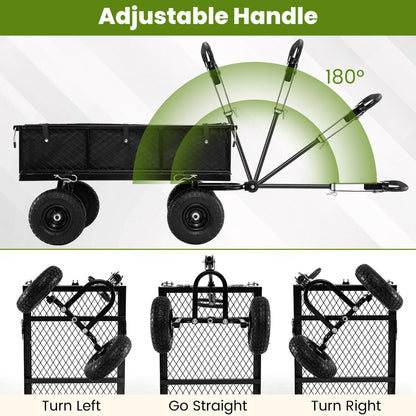 880 Lbs Utility Wagon Flatbed With Cloth Liner