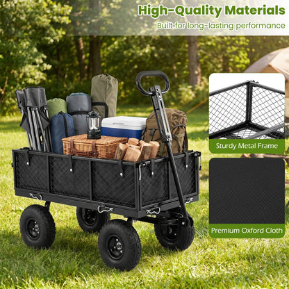 880 Lbs Utility Wagon Flatbed With Cloth Liner