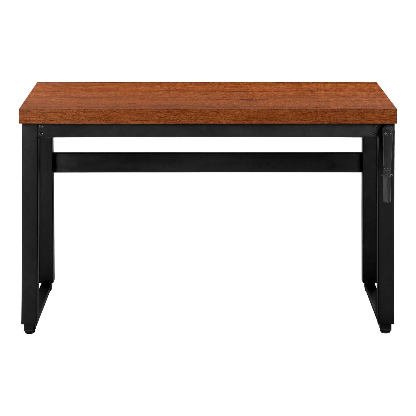 Computer Desk brown wood top with black metal frame adjustable Unique Piece Furniture on Tampa Home & Garden Store