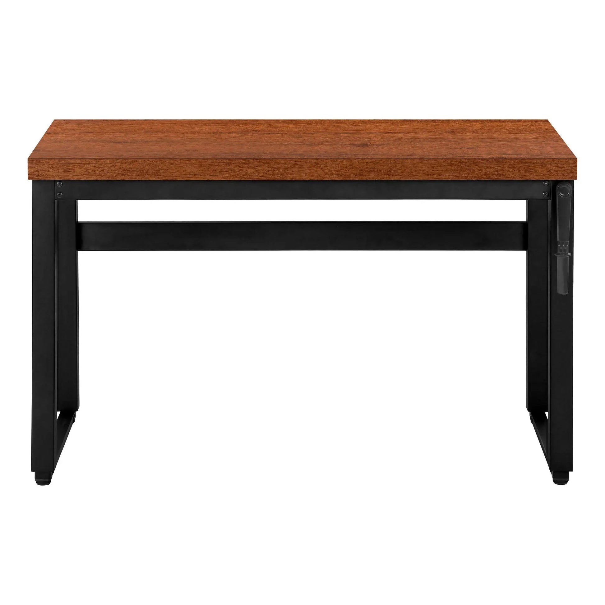 Computer Desk brown wood top with black metal frame adjustable Unique Piece Furniture on Tampa Home & Garden Store