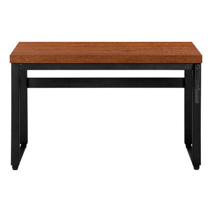 Computer Desk brown wood top with black metal frame adjustable Unique Piece Furniture on Tampa Home & Garden Store