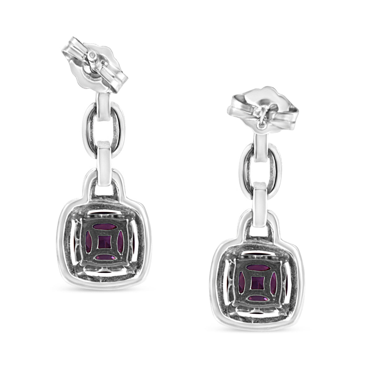 Sterling silver amethyst drop earrings pair with diamond accents I-J color I1-I2 clarity Bids.com on Tampa Home & Garden Store